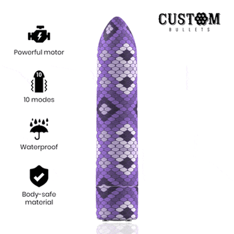 BALAS PERSONALIZADAS - BALA MAGNÉTICA RECARGABLE SERPIENTE PÚRPURA 10 INTENSIDADES