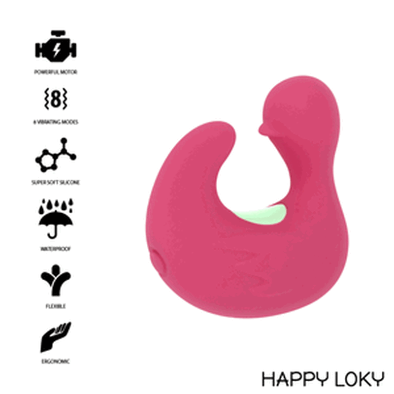 HAPPY LOKY - ESTIMULADOR DE DEDO DE SILICONA RECARGABLE DUCKYMANIA