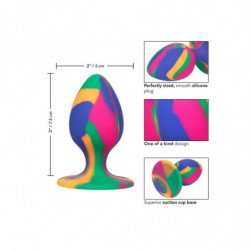 CALEXOTICS - TAPÓN ANAL MEDIANO CON ESTAMPADO TIE-DYE Y DESCABELLADO