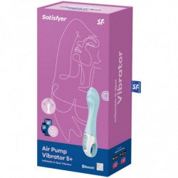 SATISFACTOR - VIBRADOR DE AIRE CON BOMBA 5+ VIBRADOR INFLABLE PARA EL PUNTO G APLICABLE AZUL