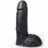 SISTEMA DE COLGA - DILDO DE COLOR NEGRO MARCEL 17 CM