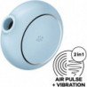 SATISFACTOR - PRO TO GO 3 ESTIMULADOR Y VIBRADOR DE DOBLE PULSO DE AIRE AZUL