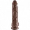 KING COCK - 10 DILDOS MARRONES CON TESTÍCULOS 25,4 CM