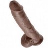 KING COCK - 10 DILDOS MARRONES CON TESTÍCULOS 25,4 CM