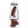 KING COCK - 9 DILDO MARRÓN CON TESTÍCULOS 22,9 CM