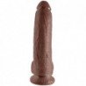 KING COCK - 9 DILDO MARRÓN CON TESTÍCULOS 22,9 CM