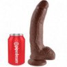 KING COCK - 9 DILDO MARRÓN CON TESTÍCULOS 22,9 CM
