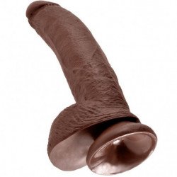 KING COCK - 9 DILDO MARRÓN CON TESTÍCULOS 22,9 CM