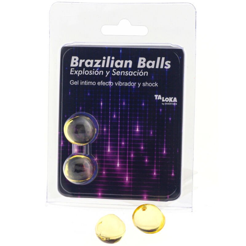 TALOKA - 2 BOLAS BRASILEÑAS CON GEL VIBRATORIO Y EFECTO CHOQUEO EXCITANTE