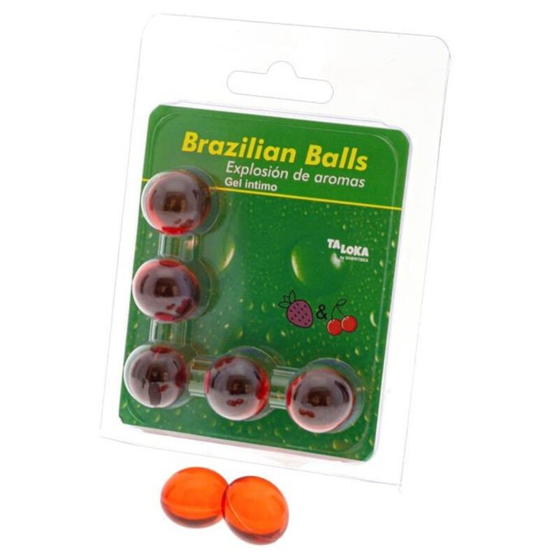 TALOKA - 5 BOLAS BRASILEÑAS DE GEL ÍNTIMO DE FRESA Y CEREZA