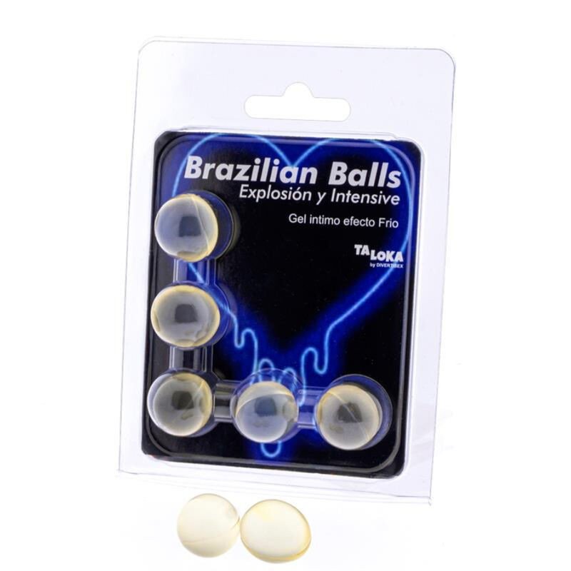 TALOKA - 5 BOLAS BRASILEÑAS CON EFECTO FRÍO Y VIBRACIÓN, GEL EXCITANTE