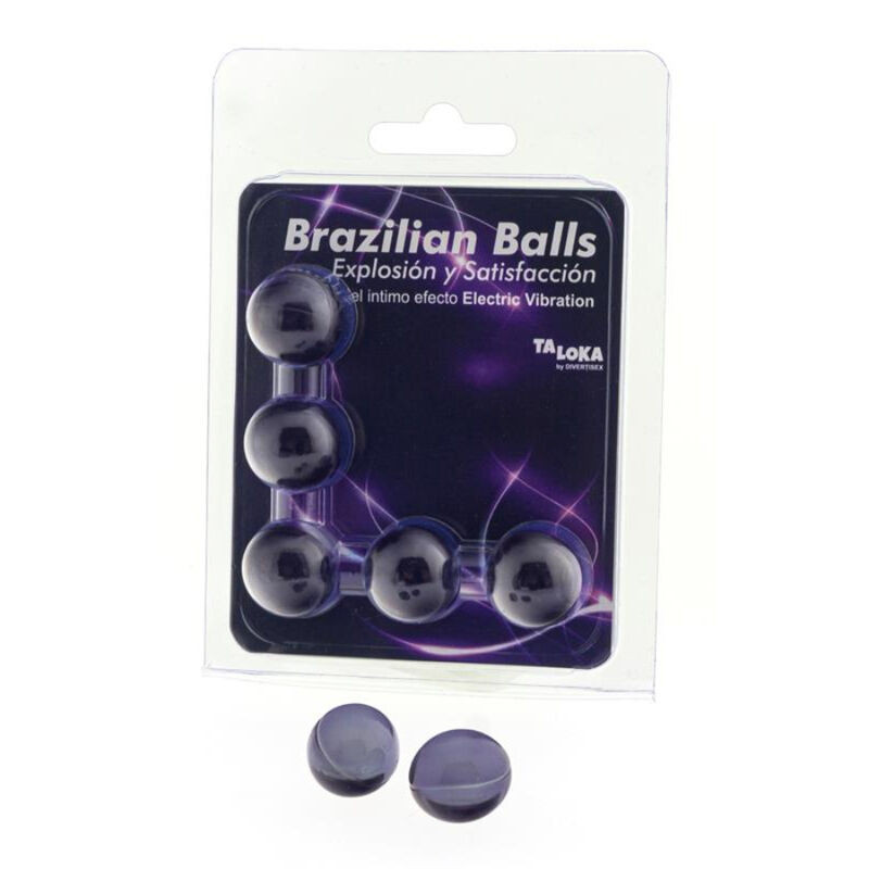 TALOKA - 5 BOLAS BRASILEÑAS CON EFECTO VIBRATORIO ELÉCTRICO Y GEL EXCITANTE