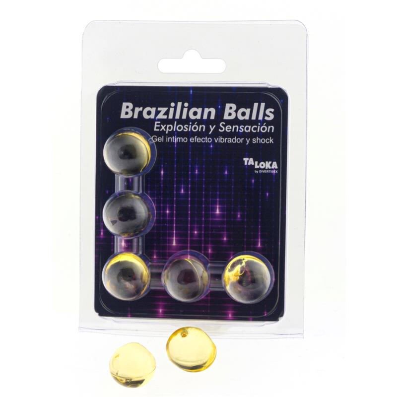 TALOKA - 5 BOLAS BRASILEÑAS CON GEL VIBRATORIO Y EFECTO CHOQUEO EXCITANTE