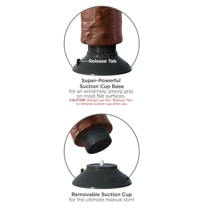 KING COCK - DILDO VIBRADOR MARRÓN 15.24 CM