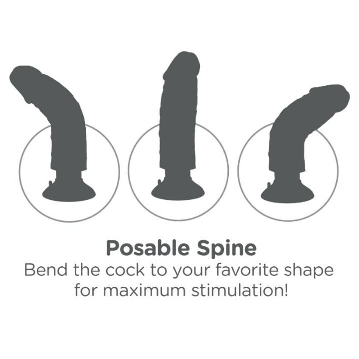 KING COCK - DILDO VIBRADOR MARRÓN 15.24 CM