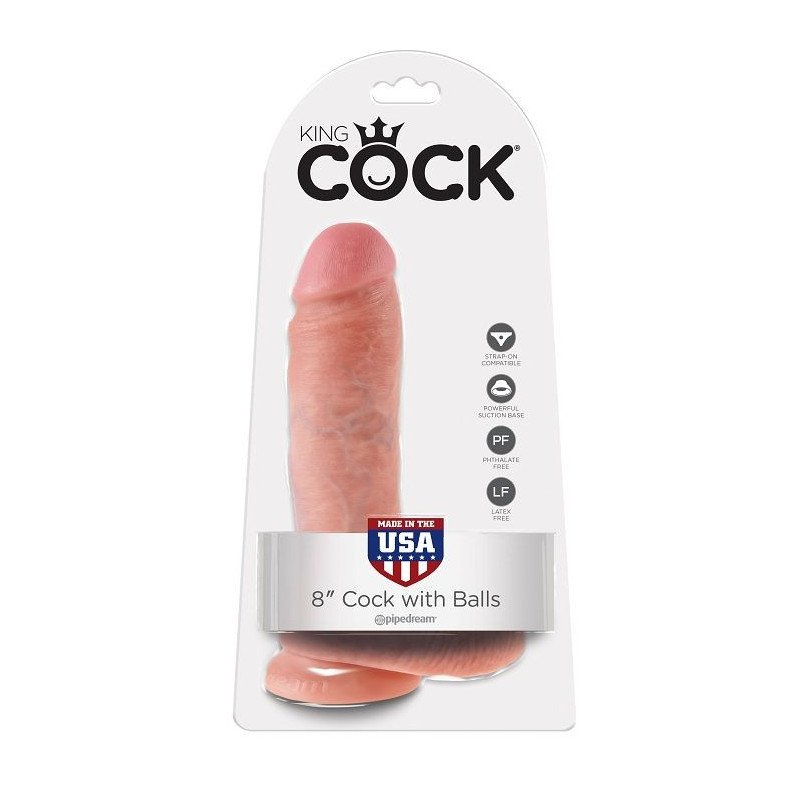KING COCK - 8 DILDOS DE CARNE CON TESTÍCULOS 20,3 CM
