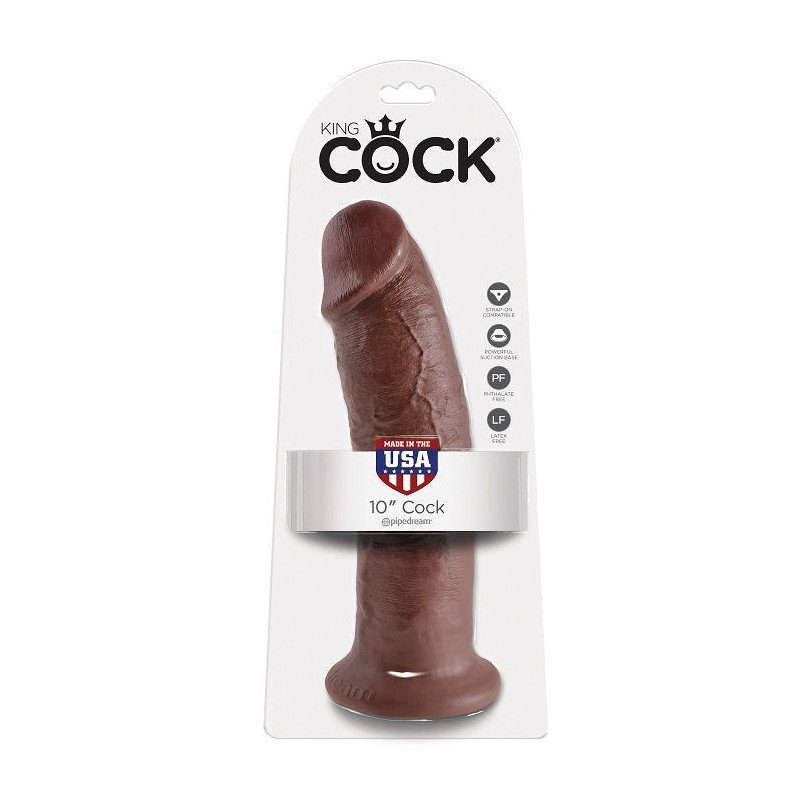 KING COCK - 10 DILDOS MARRONES 25,4 CM
