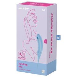 SATISFACTOR - ESTIMULADOR Y VIBRADOR DE PULSO DE AIRE GIRO PROFESIONAL AZUL