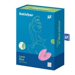 SATISFYER - VIBRADOR DE DEDOS LOVE RIOT ROSA