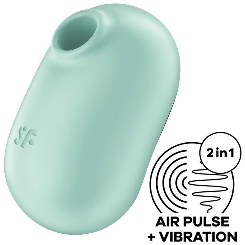 SATISFYER - PRO TO GO 2 ESTIMULADOR Y VIBRADOR DE DOBLE PULSO DE AIRE VERDE