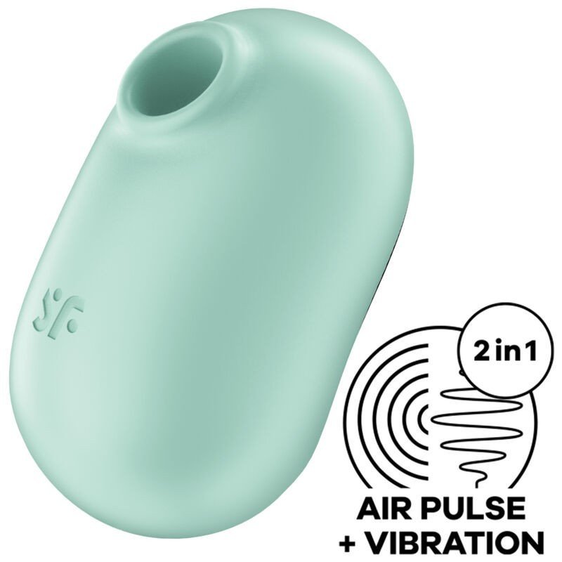 SATISFACTOR - PRO TO GO 2 ESTIMULADOR Y VIBRADOR DE DOBLE PULSO DE AIRE VERDE