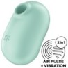 SATISFYER - PRO TO GO 2 ESTIMULADOR Y VIBRADOR DE DOBLE PULSO DE AIRE VERDE