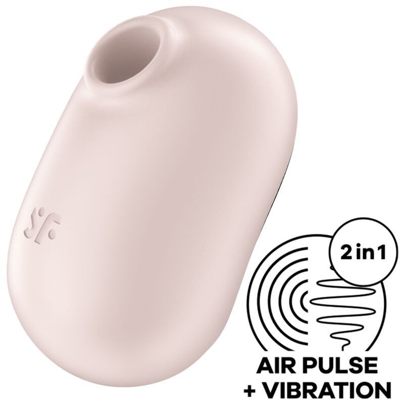SATISFACTOR - PRO TO GO 2 ESTIMULADOR Y VIBRADOR DE DOBLE PULSO DE AIRE BEIGE