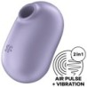 SATISFYER - PRO TO GO 2 ESTIMULADOR Y VIBRADOR DE DOBLE PULSO DE AIRE VIOLETA