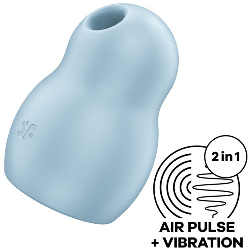 SATISFACTOR - PRO TO GO 1 ESTIMULADOR Y VIBRADOR DE DOBLE PULSO DE AIRE AZUL