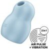 SATISFACTOR - PRO TO GO 1 ESTIMULADOR Y VIBRADOR DE DOBLE PULSO DE AIRE AZUL