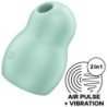 SATISFACTOR - PRO TO GO 1 ESTIMULADOR Y VIBRADOR DE DOBLE PULSO DE AIRE VERDE