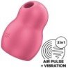 SATISFACTOR - PRO TO GO 1 ESTIMULADOR Y VIBRADOR DE DOBLE PULSO DE AIRE ROJO