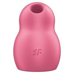 SATISFACTOR - PRO TO GO 1 ESTIMULADOR Y VIBRADOR DE DOBLE PULSO DE AIRE ROJO