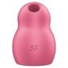 SATISFACTOR - PRO TO GO 1 ESTIMULADOR Y VIBRADOR DE DOBLE PULSO DE AIRE ROJO