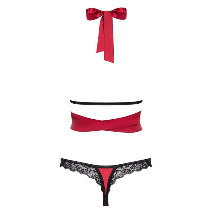 OBSESSIVE - SENSUELIA SET DOS PIEZAS ROJO L/XL