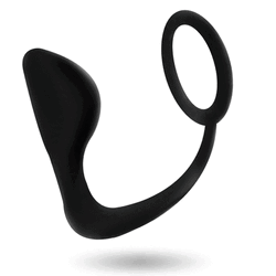 JUGUETES PARA ADICTOS - TAPÓN ANAL CON ANILLO NEGRO PARA EL PENE