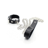 OHMAMA FETISH - COLLAR CON FORMA DE PENE Y CORREA DE CUERO CON CADENA METÁLICA