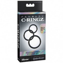FANTASY C-RINGZ - JUEGO DE 3 ANILLOS DE SILICONA PARA MAYOR RESISTENCIA