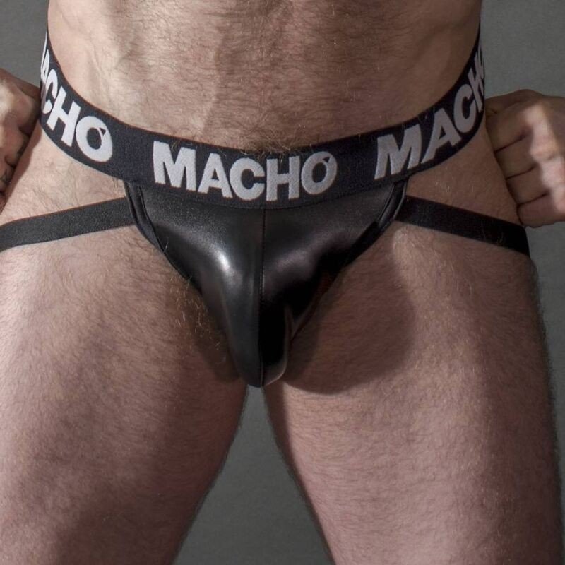 MACHO - MX25NC JOCK DE CUERO NEGRO M
