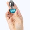 SECRETPLAY - Tapón anal metálico con forma de corazón azul, tamaño pequeño (7 cm).
