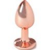 SECRETPLAY - Tapón anal de metal color oro rosa, tamaño pequeño (7 cm).