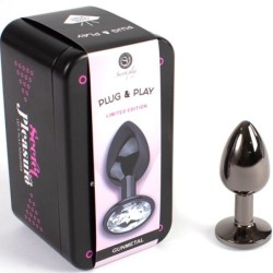 SECRETPLAY - TAPÓN ANAL DE METAL TAMAÑO PINTADO, TAMAÑO PEQUEÑO, 7 CM