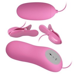 AMOR PRECIOSO - PINZAS CON VIBRACIÓN Y ELECTROSHOCK ROSA