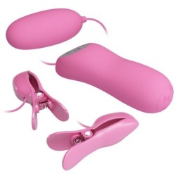 AMOR PRECIOSO - PINZAS CON VIBRACIÓN Y ELECTROSHOCK ROSA