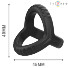 INTENSE - CARSON ANILLO DOBLE PARA PENE SILICONA NEGRO MODELO 6