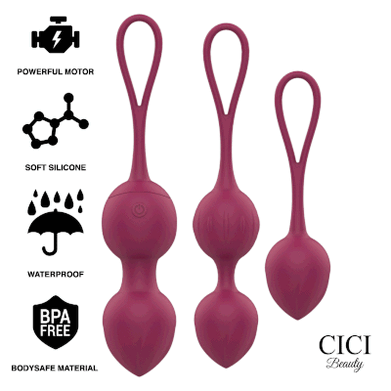 CICI BEAUTY - 3 PERLAS VIBRATORIAS DE KEGEL DE SILICONA PREMIUM CON CONTROL REMOTO