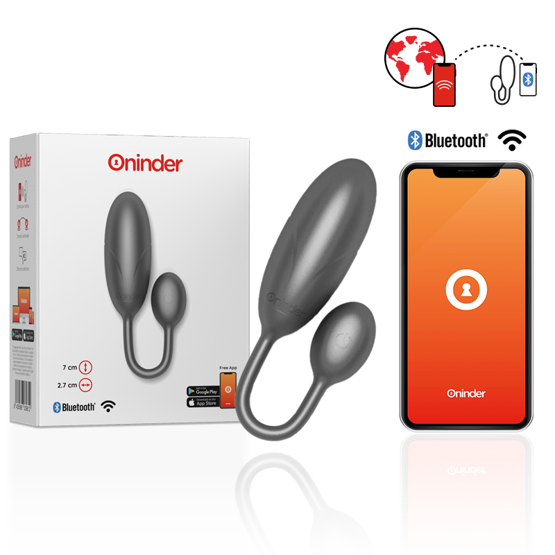 ONINDER - HUEVO VIBRATORIO DENVER NEGRO 7 X 2,7 CM APLICACIÓN GRATUITA