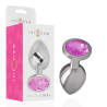 INTENSE - PLUG ANAL METAL CON CRISTAL ROSA TALLA L