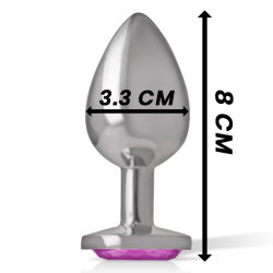 INTENSO - TAPÓN ANAL DE METAL DE ALUMINIO CON CRISTAL ROSA TALLA M