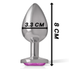 INTENSO - TAPÓN ANAL DE METAL DE ALUMINIO CON CRISTAL ROSA TALLA M
